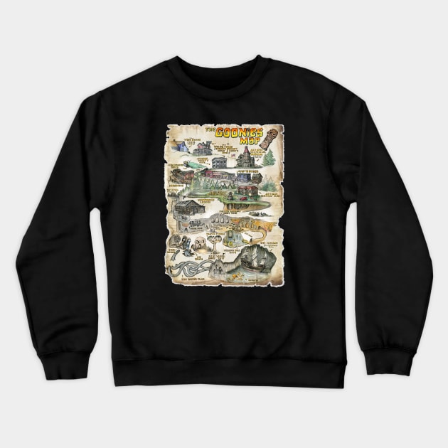 Goonies Map Crewneck Sweatshirt by natearts